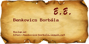 Benkovics Borbála névjegykártya